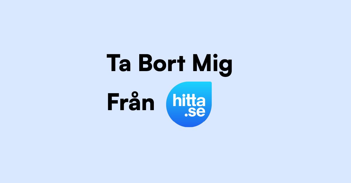 Ta Bort Mig Från Hitta.se